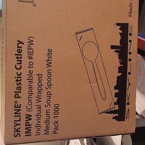 Skyline Plastic Cutlery Medium Soup Spoon White Pack 1000 compare IEPW individua